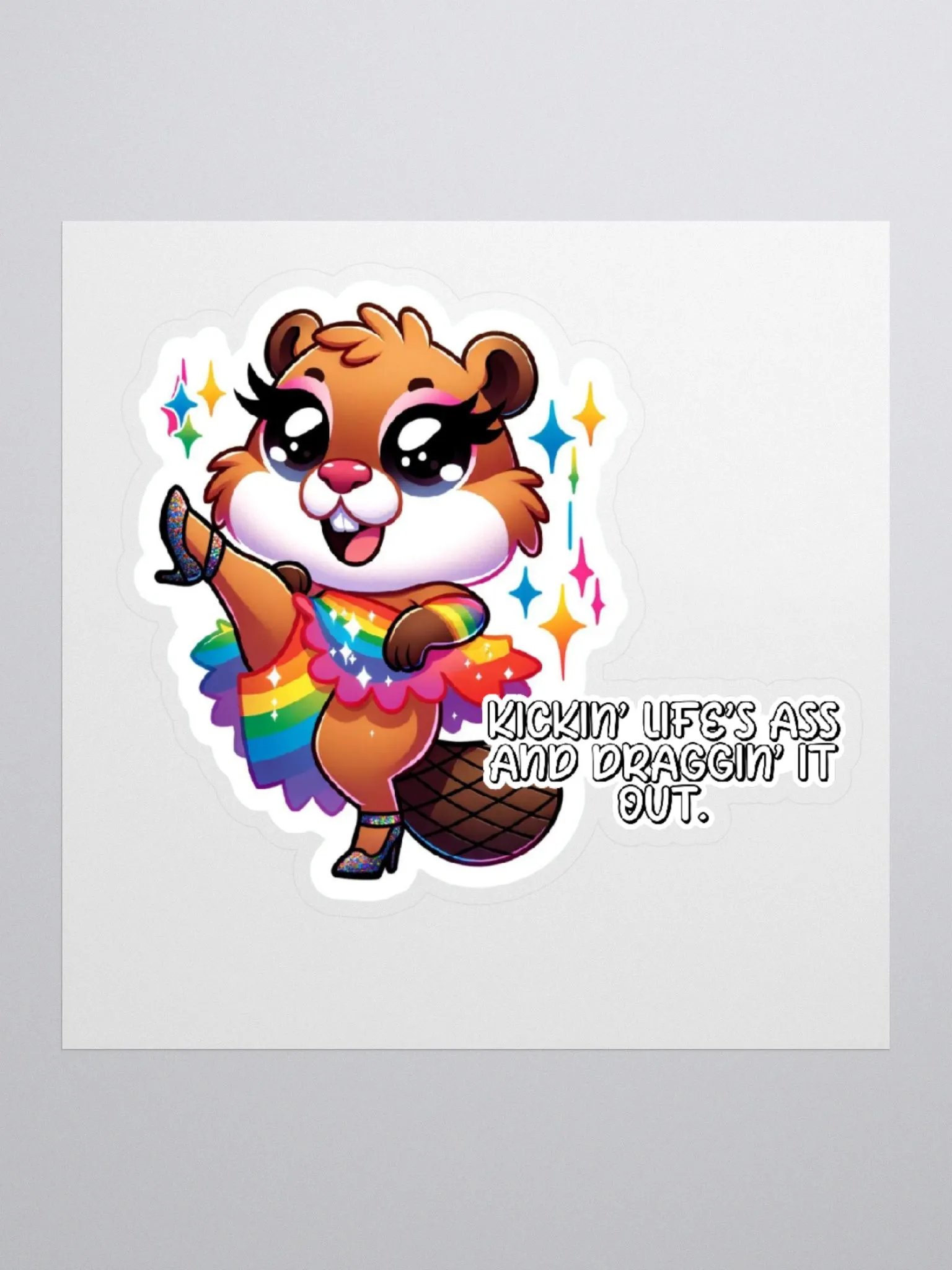 Drag Queen Moto Sticker-My Fabulous Self Sticker-LGBTQIA+ Sticker-Rainbow Sticker product image (2)