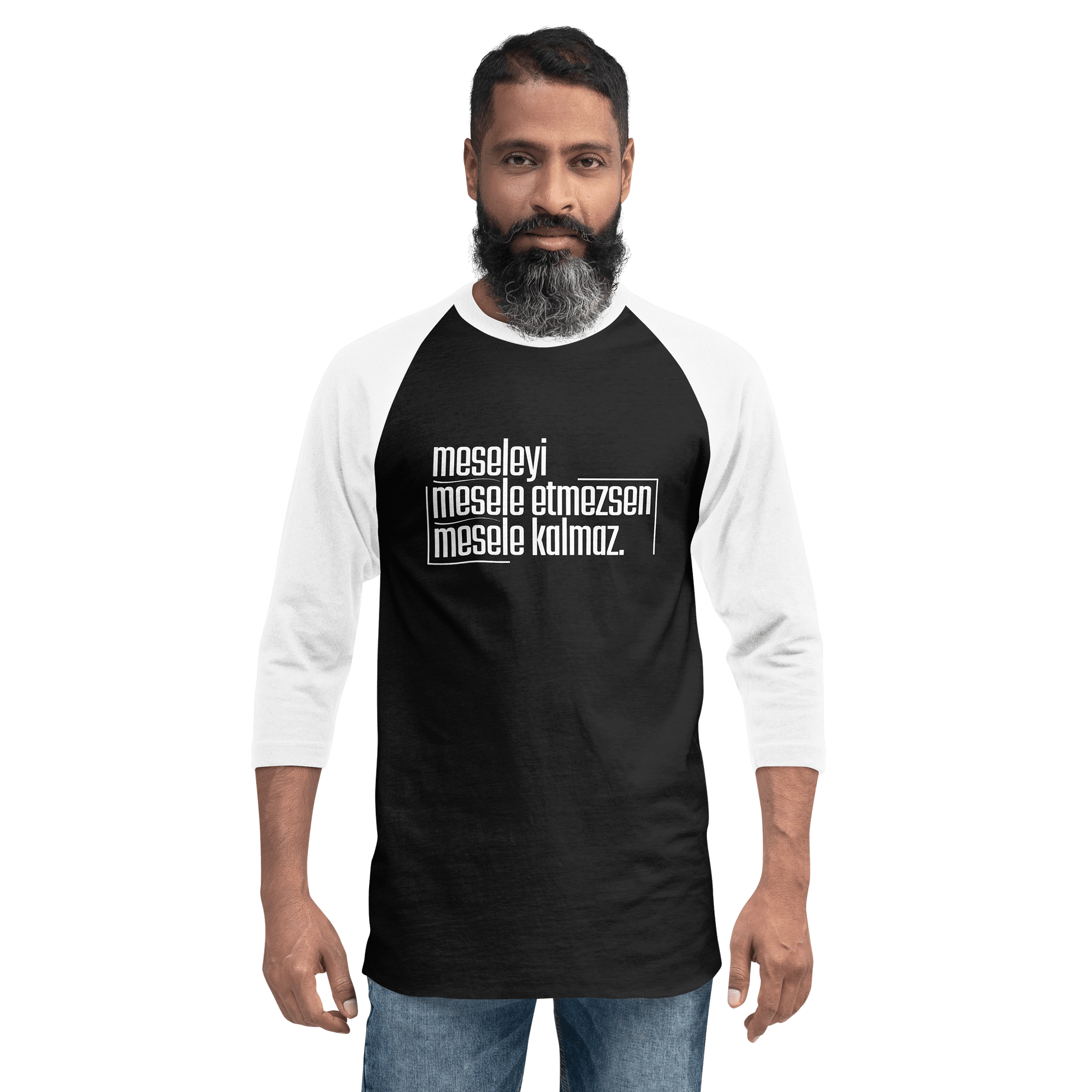 Stres Yönetiminin İronik Kılavuzu: Meseleyi Mesele Etmezsen Mesele Kalmaz! | Tultex Raglan Tee | Erkek Tişörtü product image (2)
