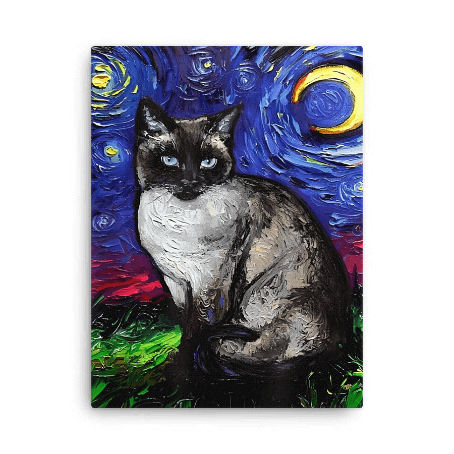 Siamese Cat Moon Canvas product image (1)
