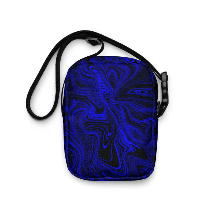 Utility Crossbody Bag - Dark Blue and Black Fluid Swirls product image (1)