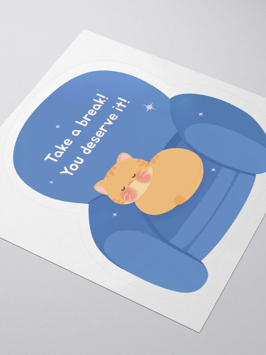 Take a break! Orange Cat Vinyl Sticker product image (3)