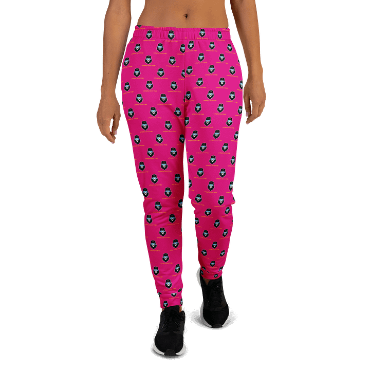 Synthsquatch Fitness Bigfoot Monogram Logo All-Over Print Women's Joggers (Neon Pink) product image (2)