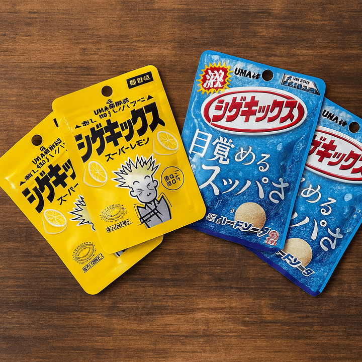 🎎 UHA Shigekix Sour Combo Pack – 4 Pack Lemon & Soda Japanese Candy Free Ship product image (1)