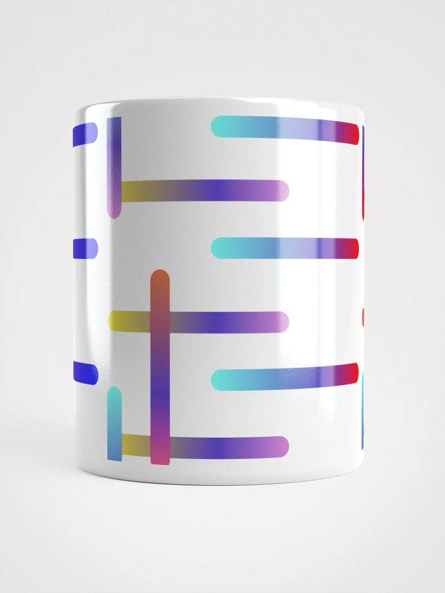 Multi-colored Neon Strips Pattern White Mug product image (15)
