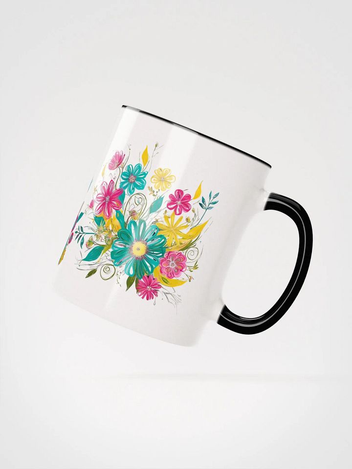 Personalized Artsy Boho Flowers Coloured Mug product image (2)