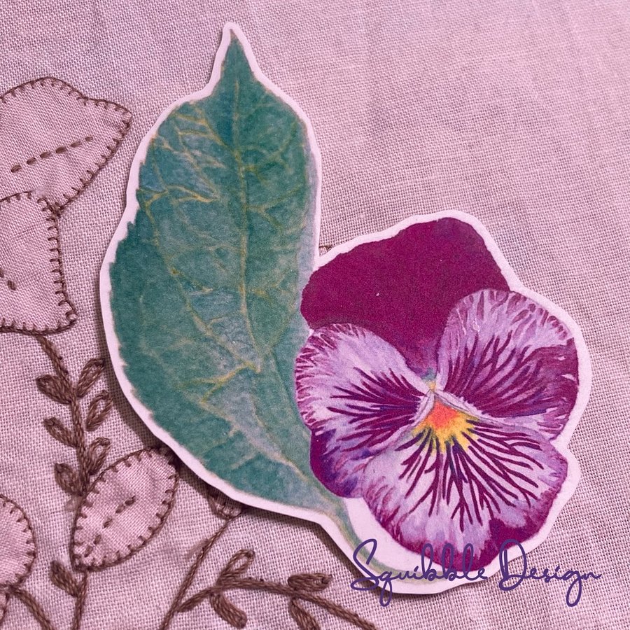 Vinyl Sticker - Plum Coloured Pansy product image (1)