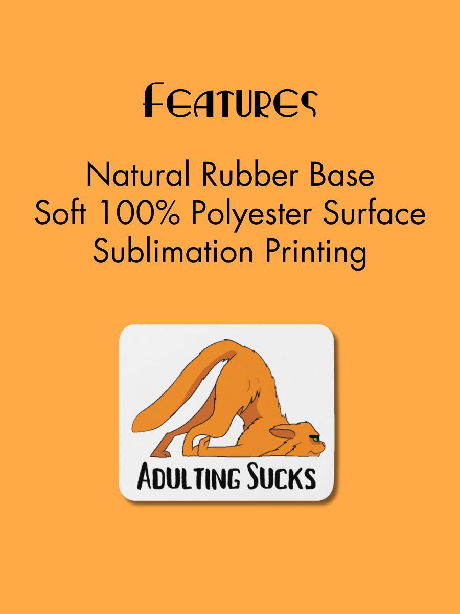 Adulting Sucks Mouse Pad - Drag Face Cat product image (2)