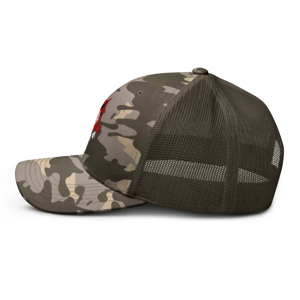 Flaming Skull Camo Trucker Hat product image (3)