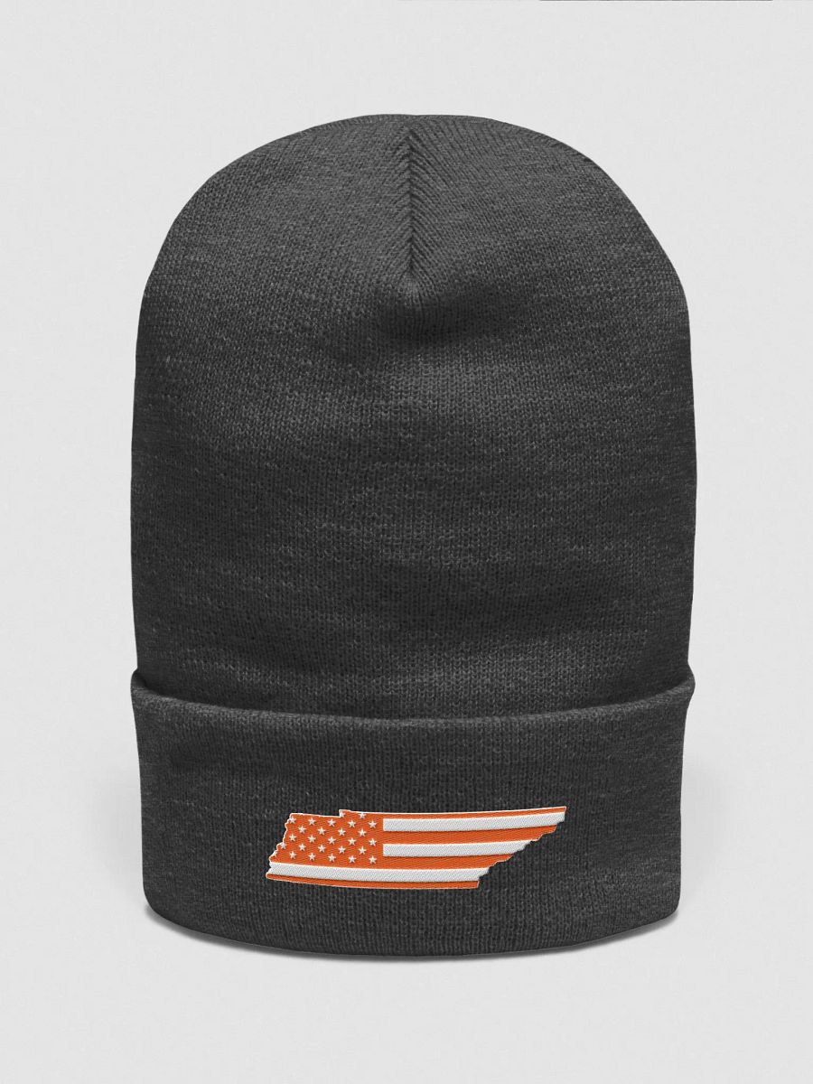 Orange American Flag Tennessee State Beanie product image (1)