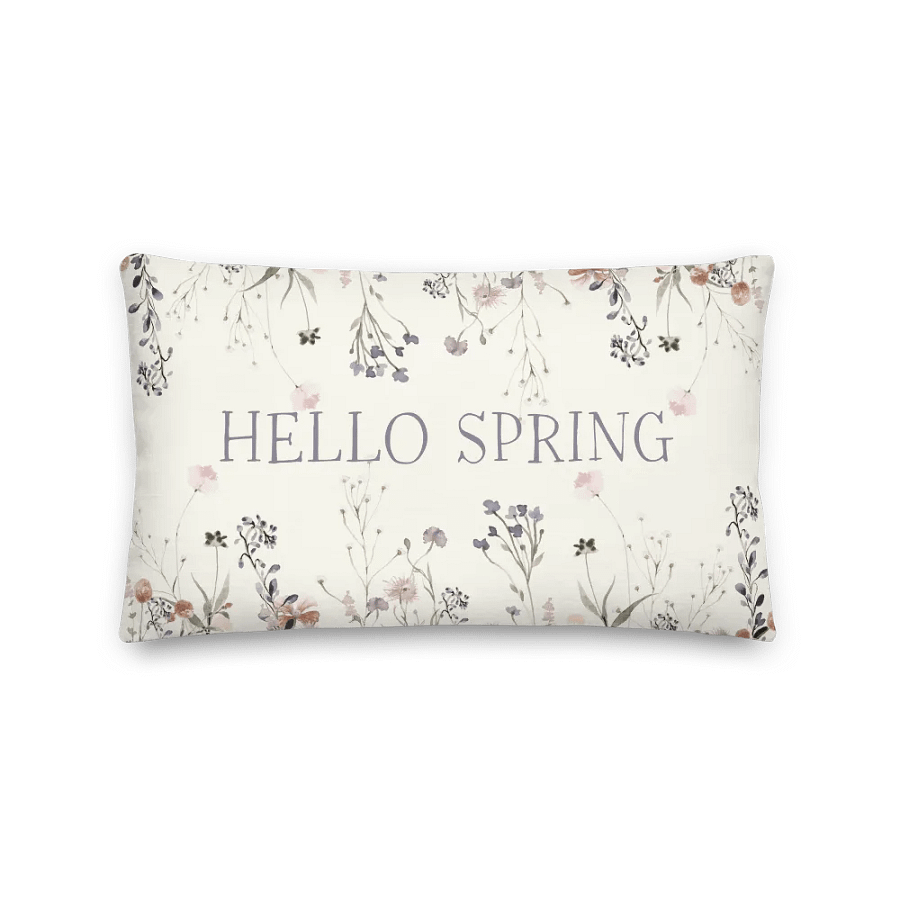 HELLO SPRING & Wildflowers Pillow in three sizes - Premium Pillow - Frühlingskissen mit Blumendruck product image (1)
