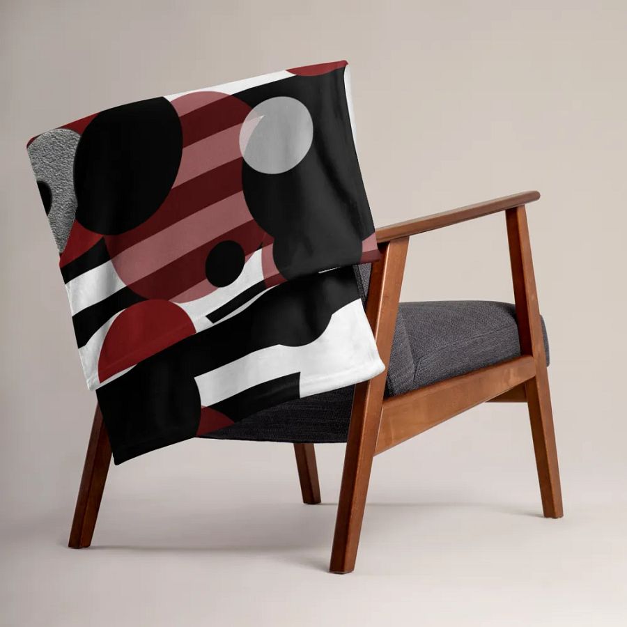 Black White Stripes Red Dots Throw Blanket product image (15)