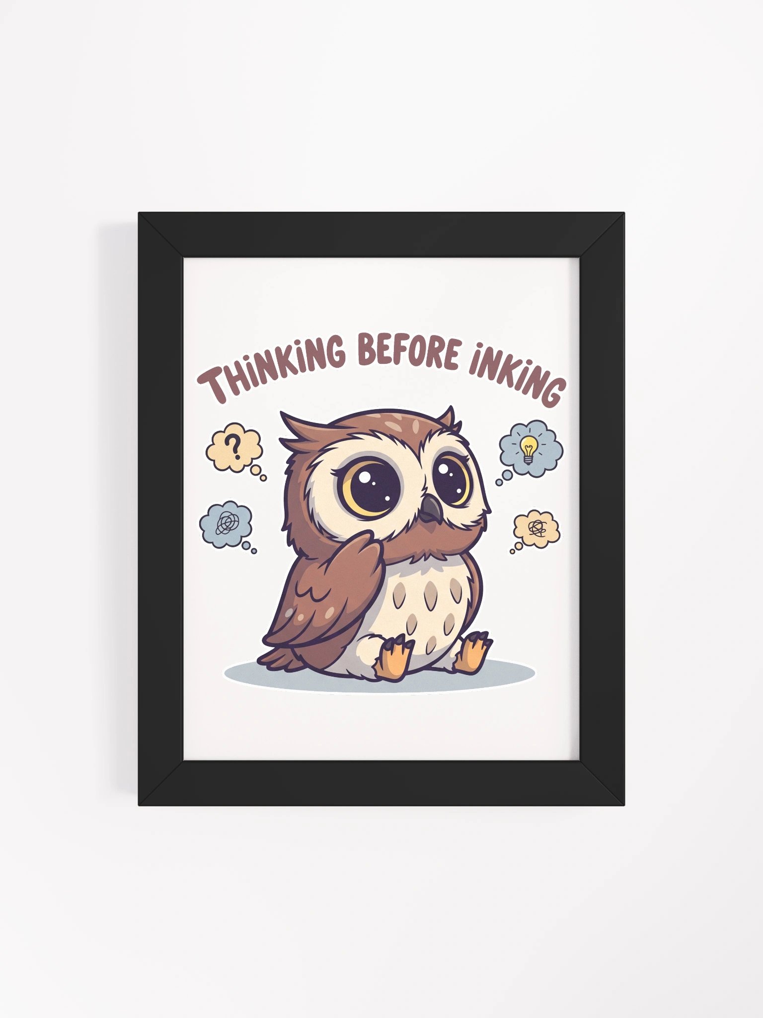 Overthinking Owl Framed High-Quality Matte Poster product image (4)