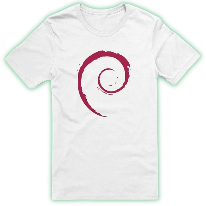T-Shirt with Debian Swirl (White Version) product image (1)