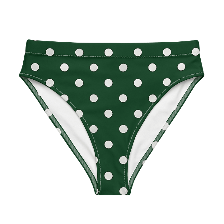Green Dot Delight High-Waisted Bikini Bottom product image (1)