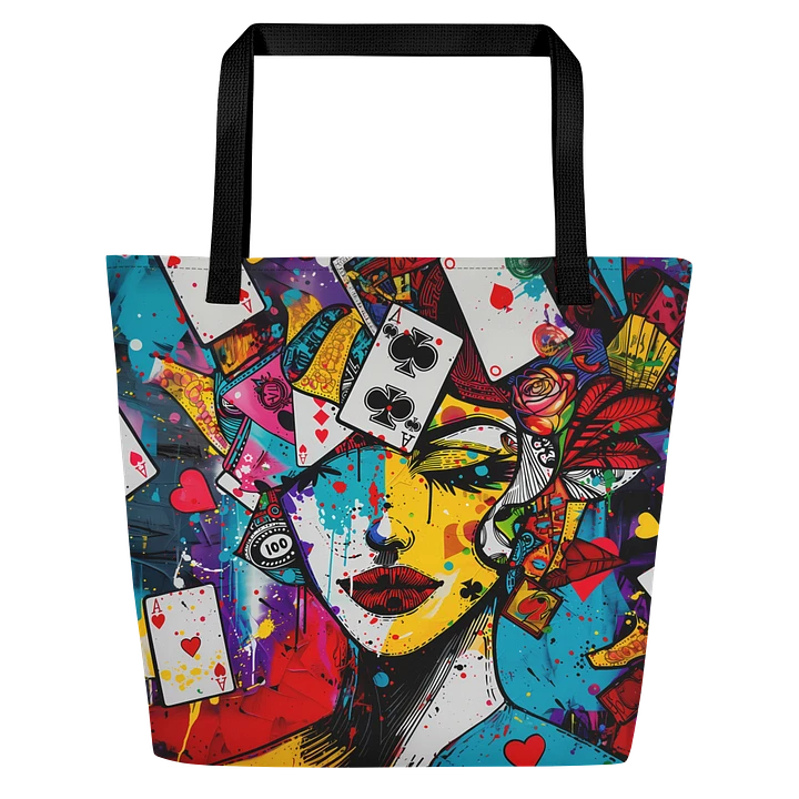 Tote Bag: Life is a Game of Chance Pop Art and Playing Cards Abstraction Design product image (1)