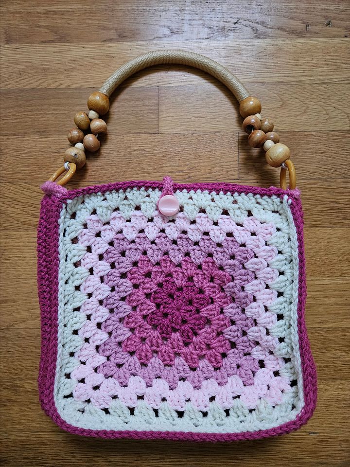 Pink Granny Square Tote product image (2)