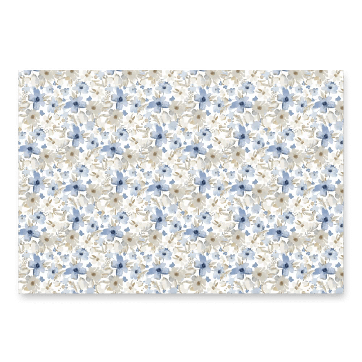 Blue Grey Flowers Paper product image (1)