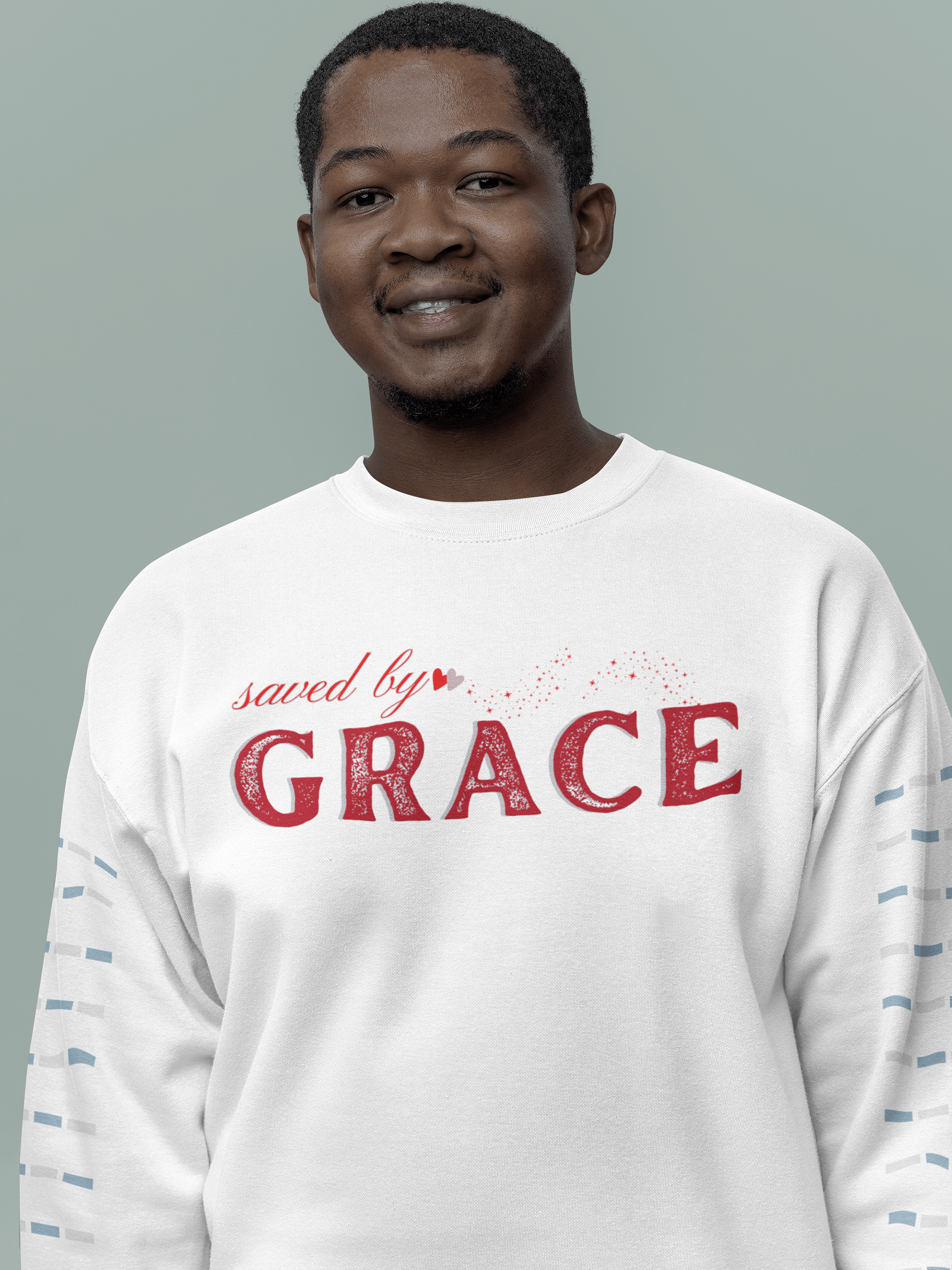 Saved By Grace, Christian Faith Heritage Sweater. product image (1)