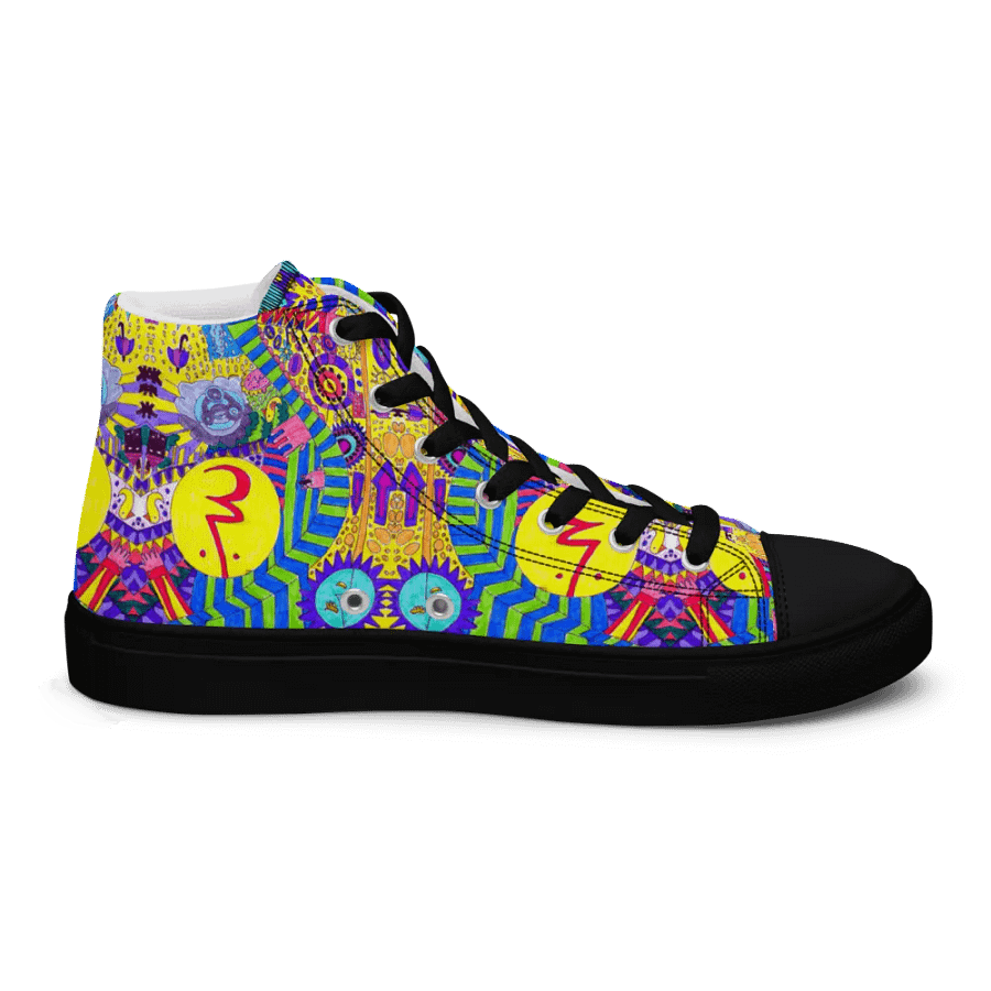 Abstract Colourful Doodle Ladies High Top Canvas Shoes product image (12)