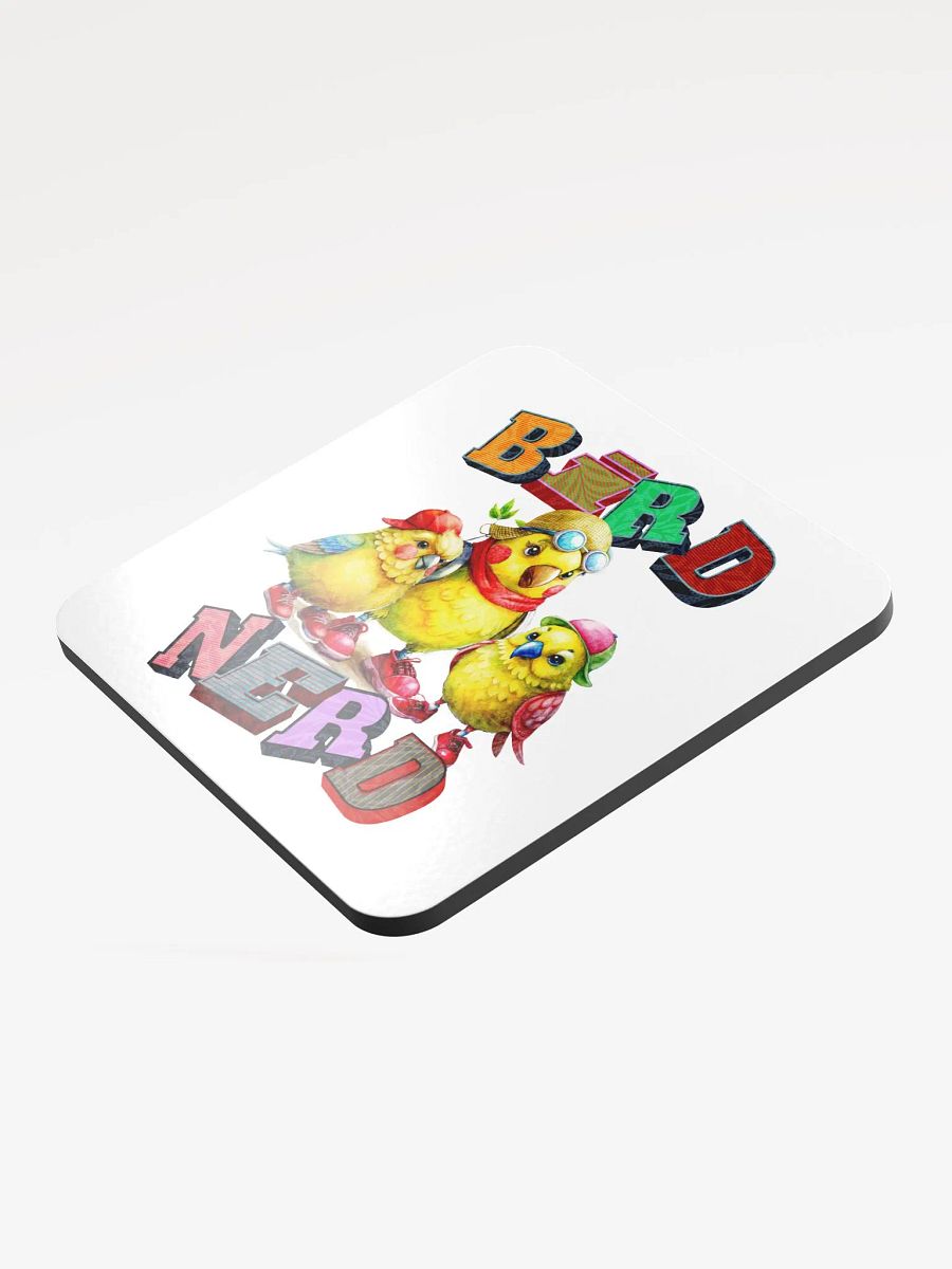 Bird Nerd Yellow Budgie Whimsical Cork Coaster Set product image (4)