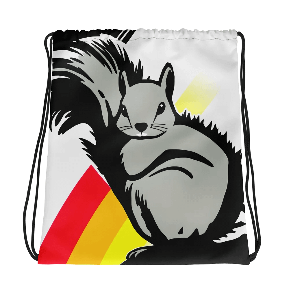Sleek Squirrel Stripes Drawstring Bag product image (1)