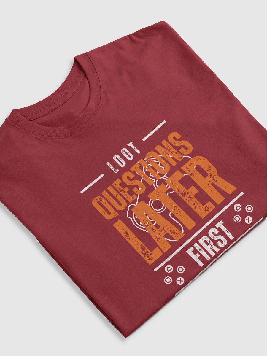 Bold Distressed Loot First Questions Later Hoodie Tee product image (17)