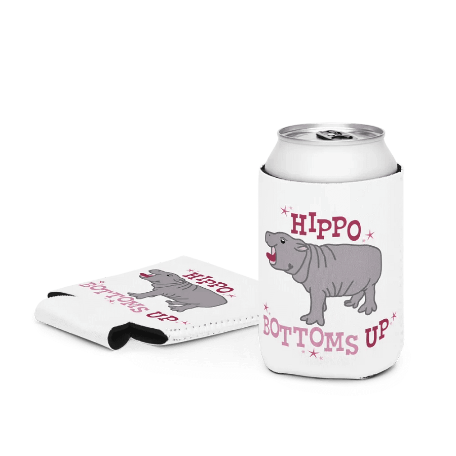 Hippo Bottoms Up Coozie | Moo Deng Inspired Merch product image (2)