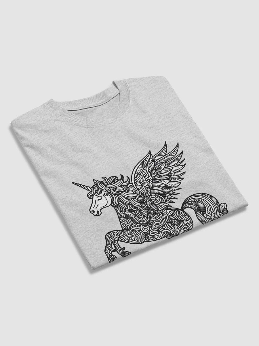 Elegant Women's T-Shirt with Light Gray Unicorn Design – Magical and Stylish product image (4)