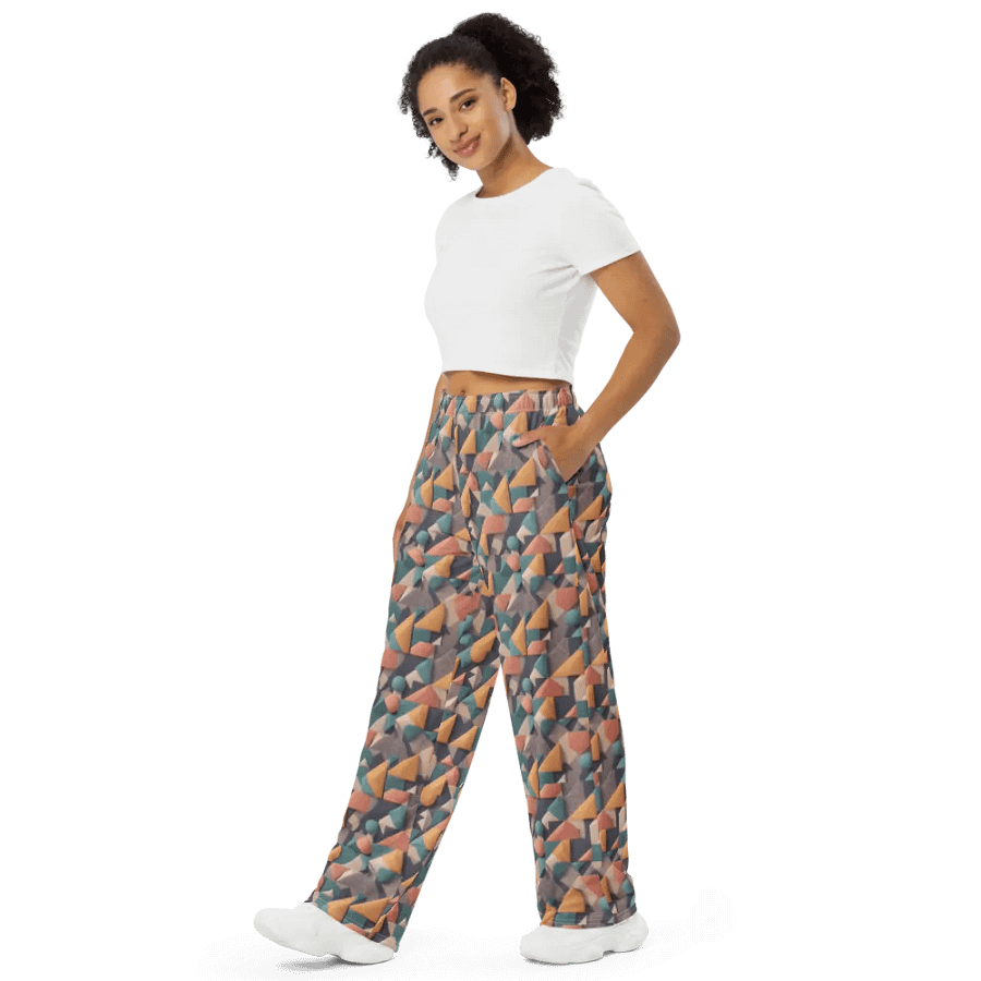 Geometric Fusion Wide-Leg Pants product image (10)