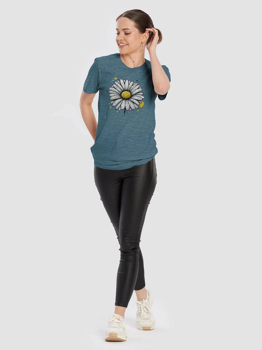 Daisy Flower T-Shirt, Hand-Drawn Floral Tee, Aesthetic Botanical Shirt, Minimalist Black and White Daisy Art, Gift for Nature Lovers product image (13)