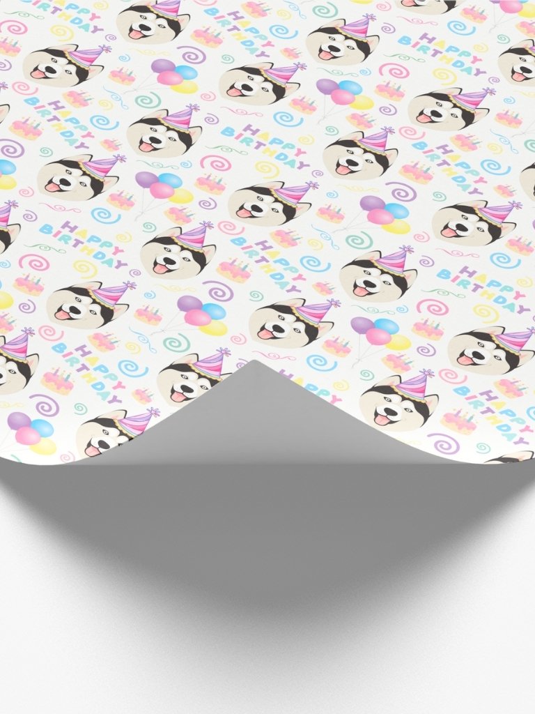 Siberian Husky Birthday Wrapping Paper product image (2)