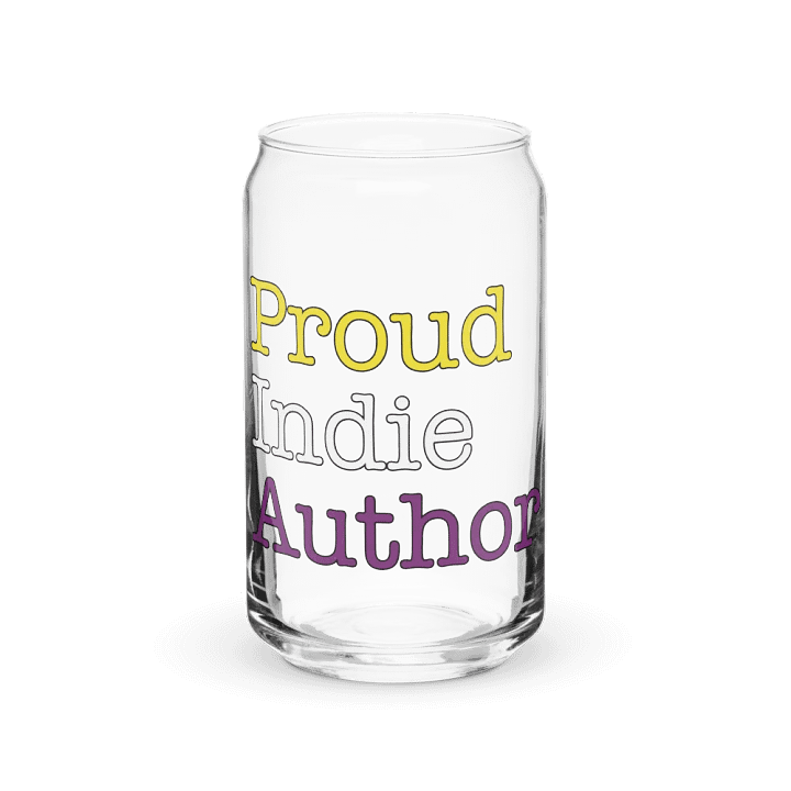 Nonbinary "Proud Indie Author” Can-Shaped Glass product image (1)