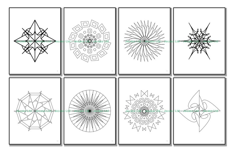 100 Geometric Mandala Coloring Pages | PDF | Digital File | Series GM2025 Vol. 11 product image (4)
