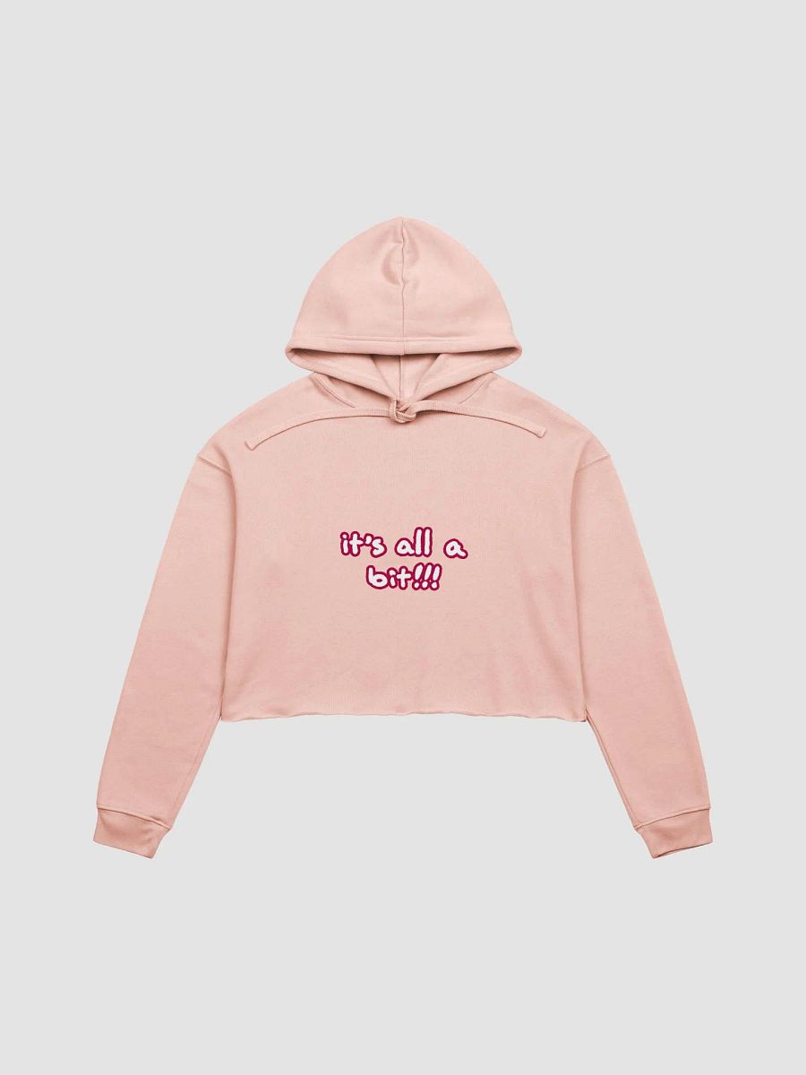 “It’s all a bit!!!” (lined design, #A6073C) fleece cropped hoodie product image (10)