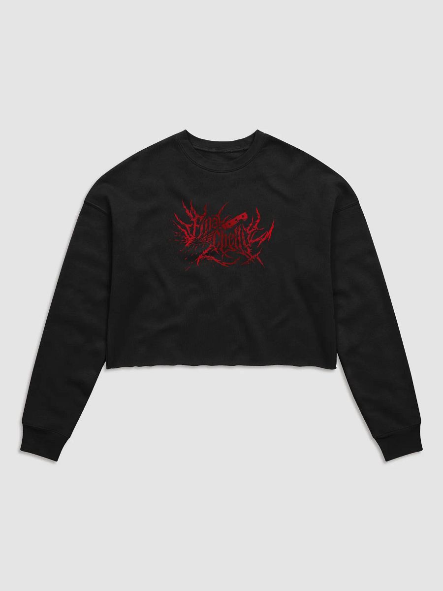 Keep It Metal Red Logo Womens Fleece Crop Top Printed Sweatshirt product image (1)