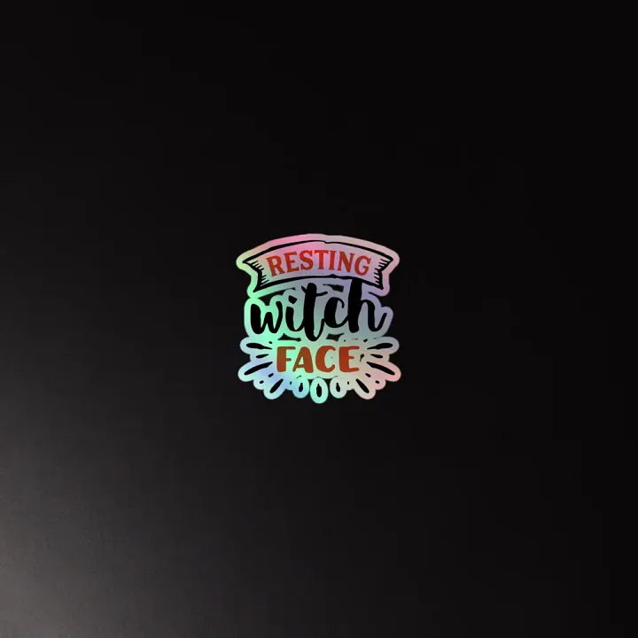 Resting Witch Face: Cut Holographic Sticker product image (4)