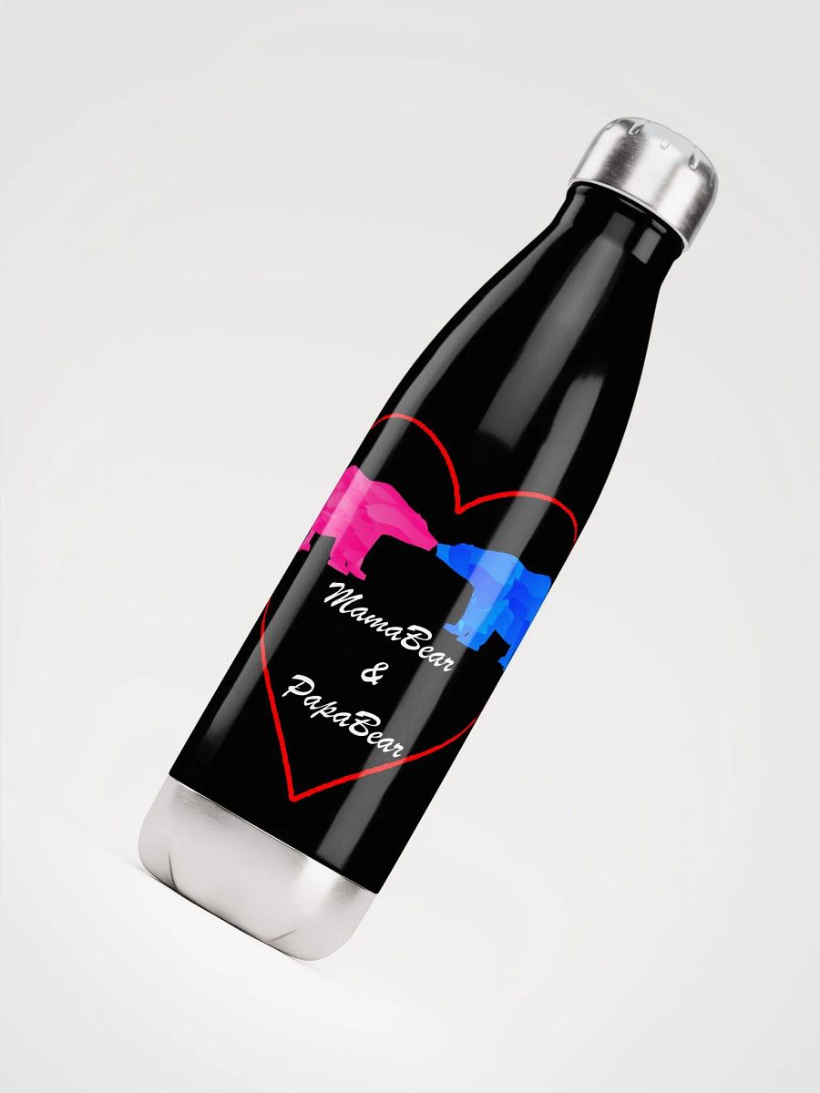 Mama & Papa Bear Water Bottle Black product image (4)