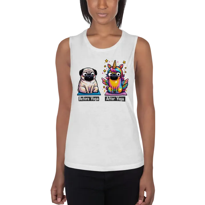 Pug Before Yoga After Yoga funny meditation design product image (2)
