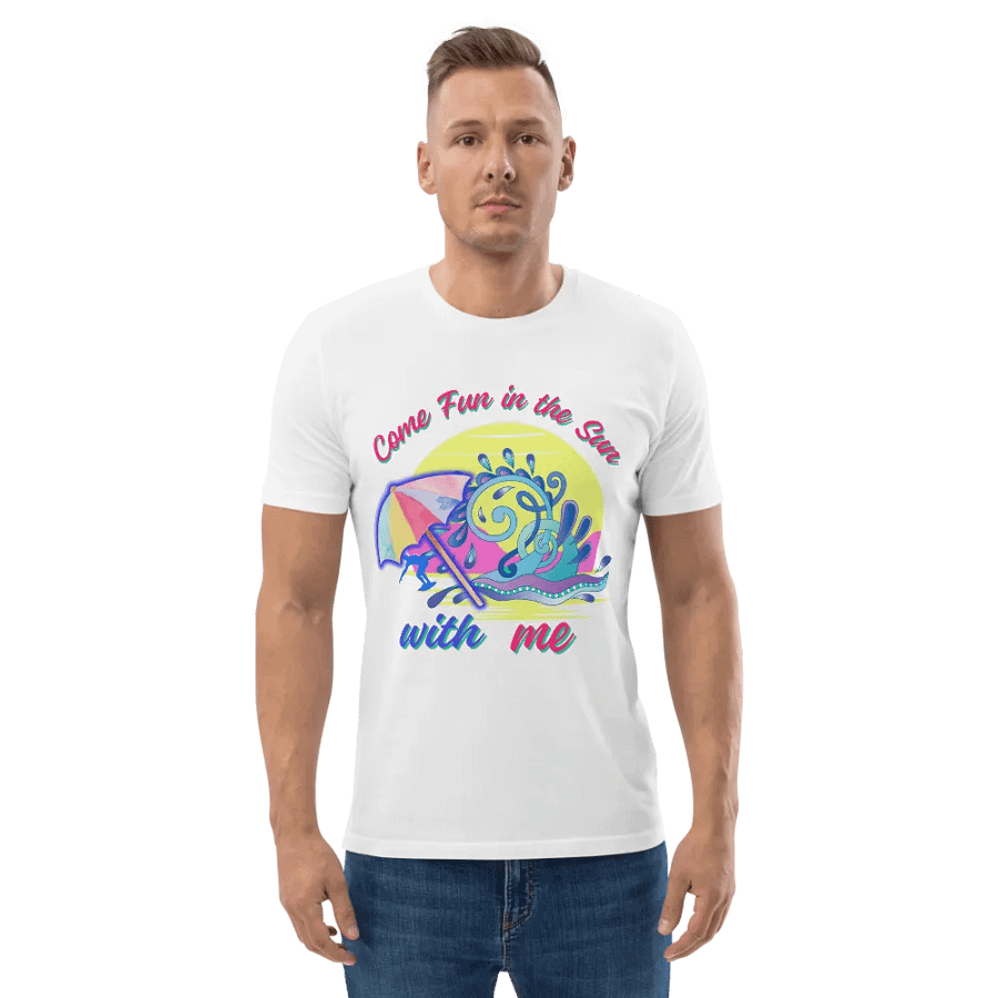 Supersoft  cotton T  shirt with holiday summer  vibes “ Come fun in the sun with me' Ideal holiday gift for men and ladies, dad, mom friendson or daughter product image (2)