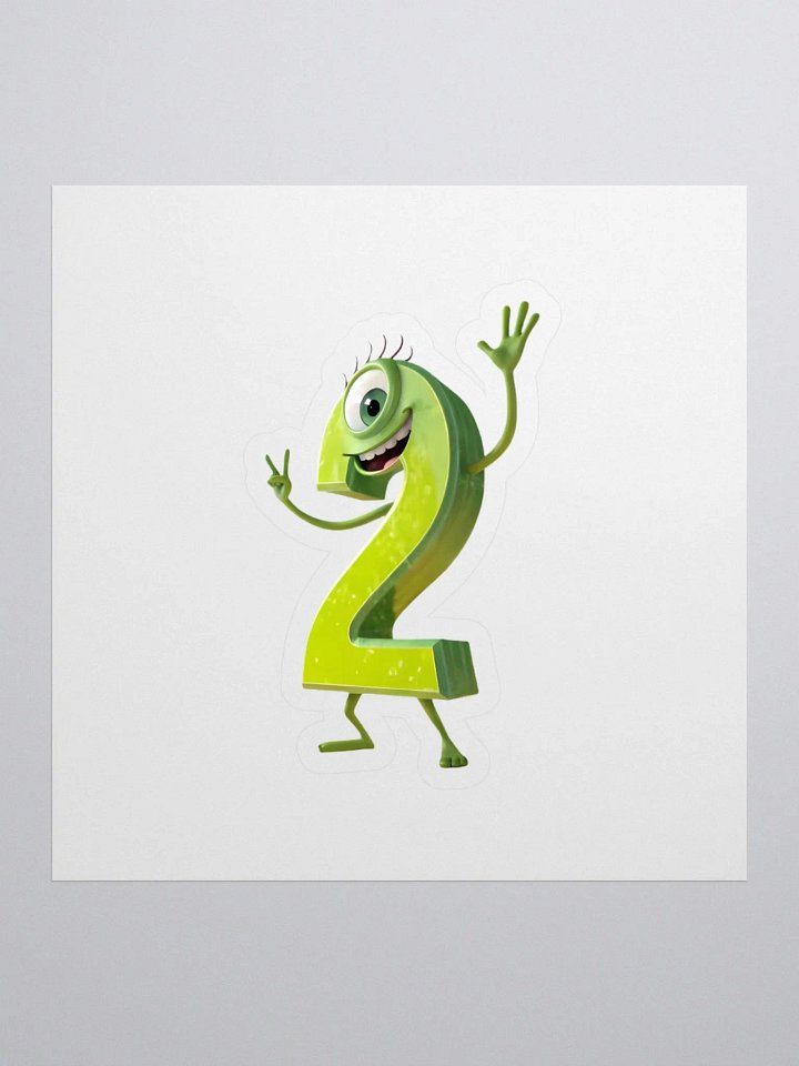 Green Number 2 Character Kiss Cut Stickers product image (1)