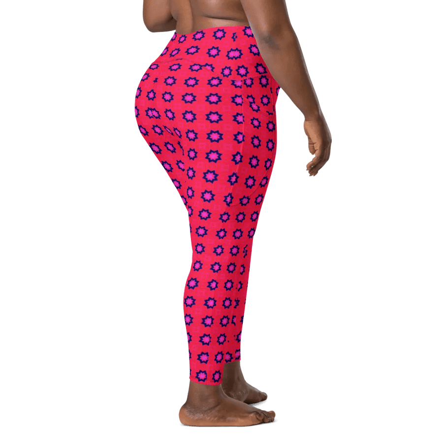 Abstract Red Ladies Leggings (with pockets) product image (5)