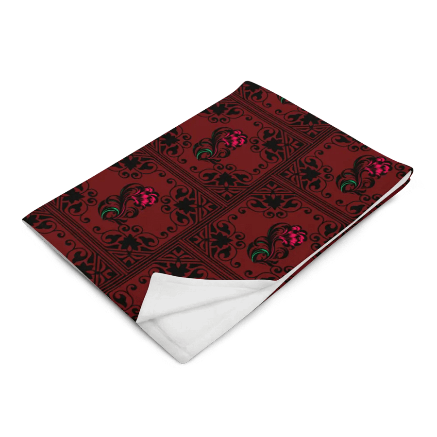 Crimson Paisley Fuzzy Throw Blanket product image (4)