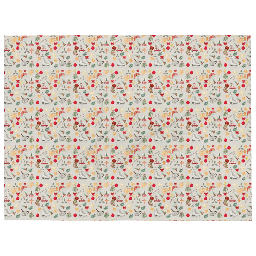 Kuschelige Weihnachtsdecke mit Weihnachtsmotiven | Geschenkidee | Kuschelige Decke mit Weihnachtsmuster für Feiertagsdekoration product image (4)