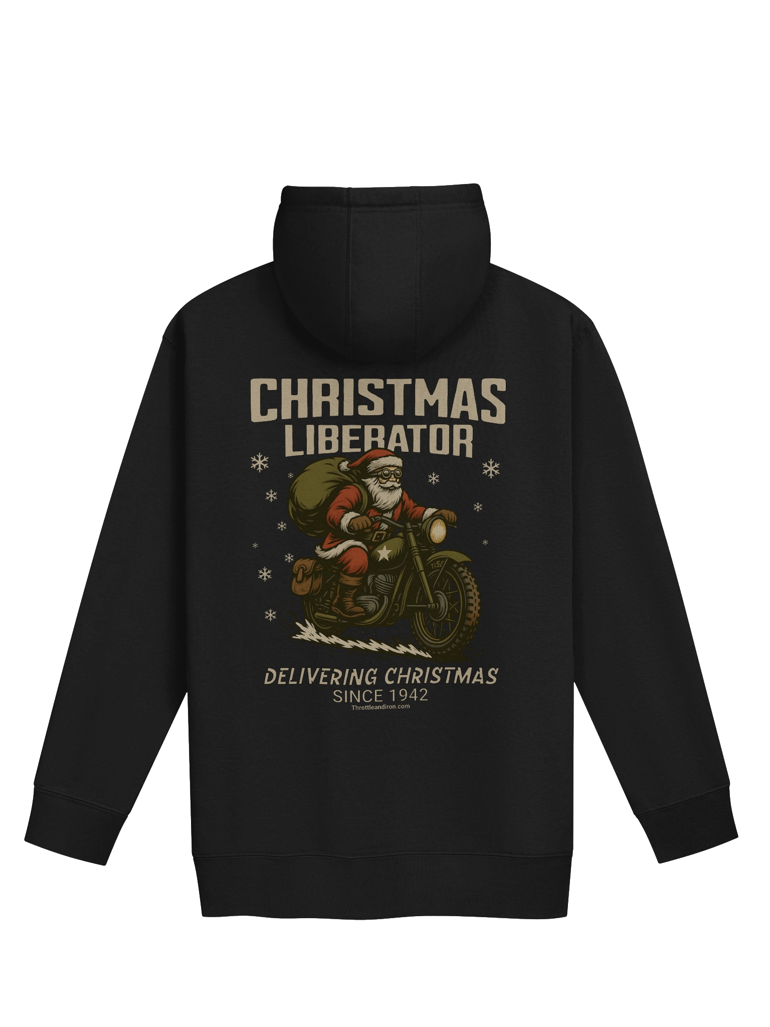 Throttle and Iron “Flathead Spirit” Christmas Liberator Hoodie — Vintage 1942 Edition product image (6)