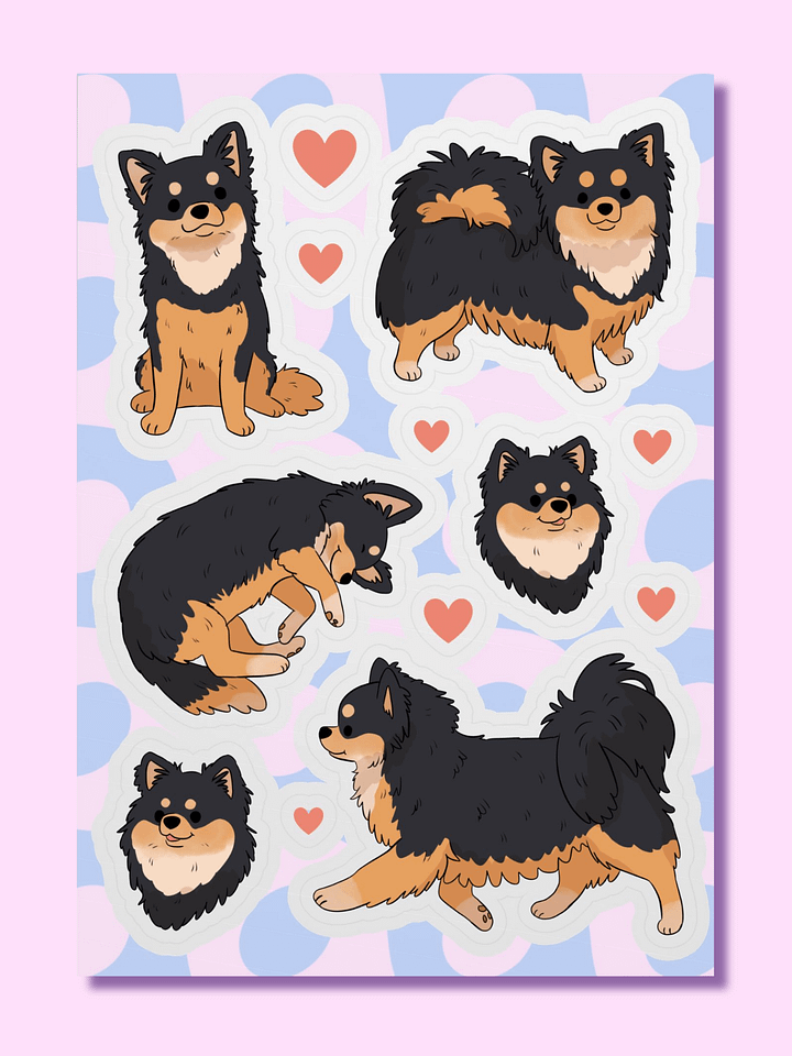 Long Haired Chihuahua Love Sticker Sheet product image (1)