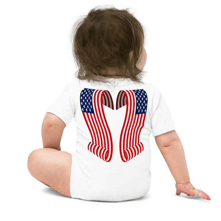 Stars & Stripes Curly Angel Wings Onesie product image (1)