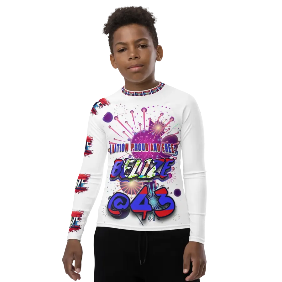 Belize Independence Day Youth Rash Guard product image (6)