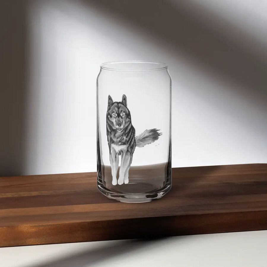 Wolf Drawing Glass Can Cup product image (35)