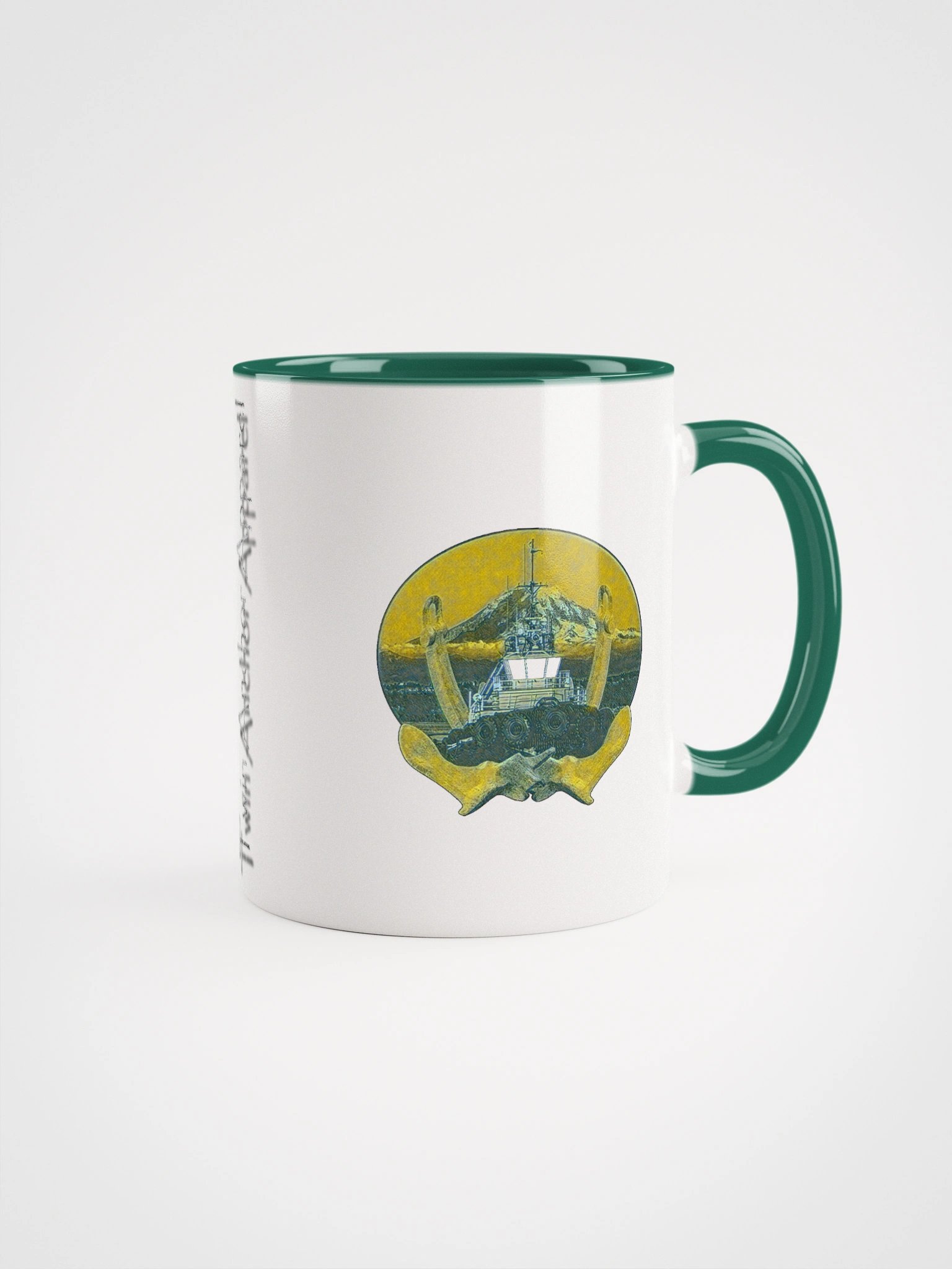 Twin anchor yellow Mount Rainier Marshall Foss - Ancher Tug Mug 11oz & 15oz product image (9)