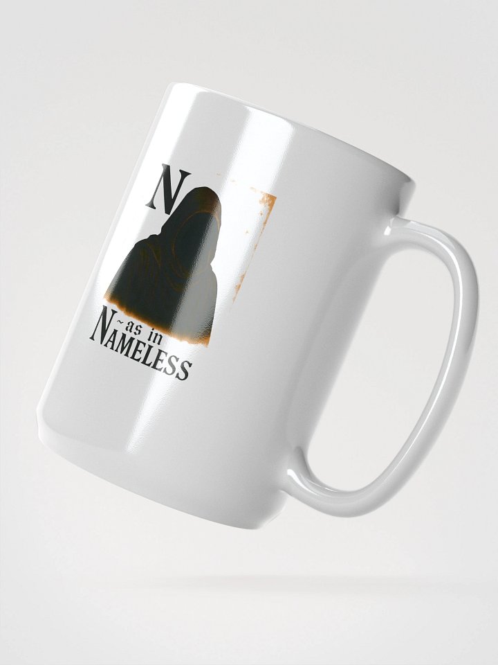 N as in nameless white glossy mug by dark alphabet product image (2)
